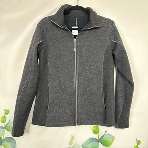 Kuhl Wool Ribbed Longsleeve 2 Front Pockets Zipper Close Jacket Men's Large